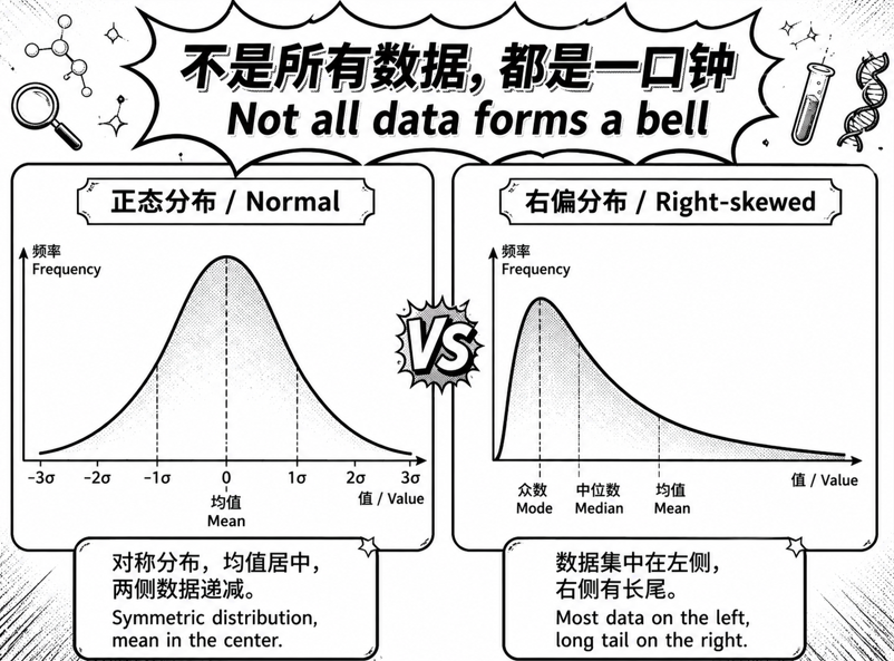 钟形分布和长尾分布对比图