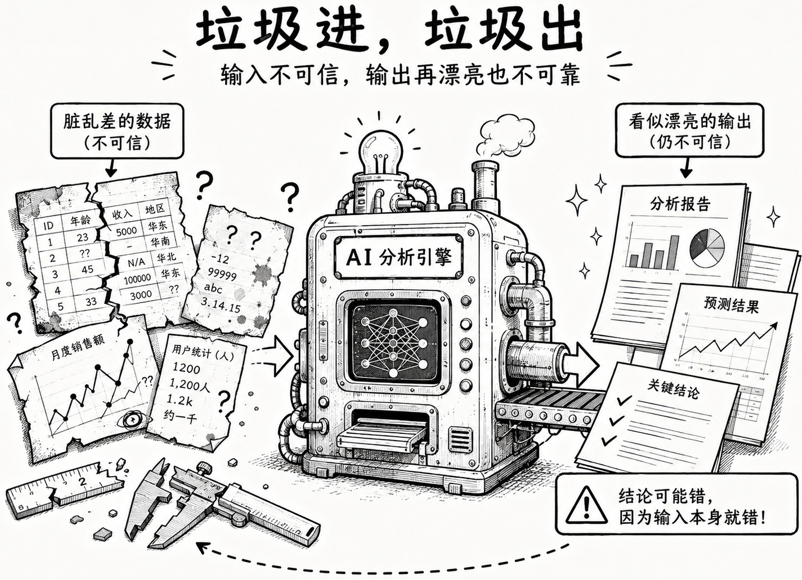 垃圾进垃圾出，输入不可信，输出再漂亮也不可靠